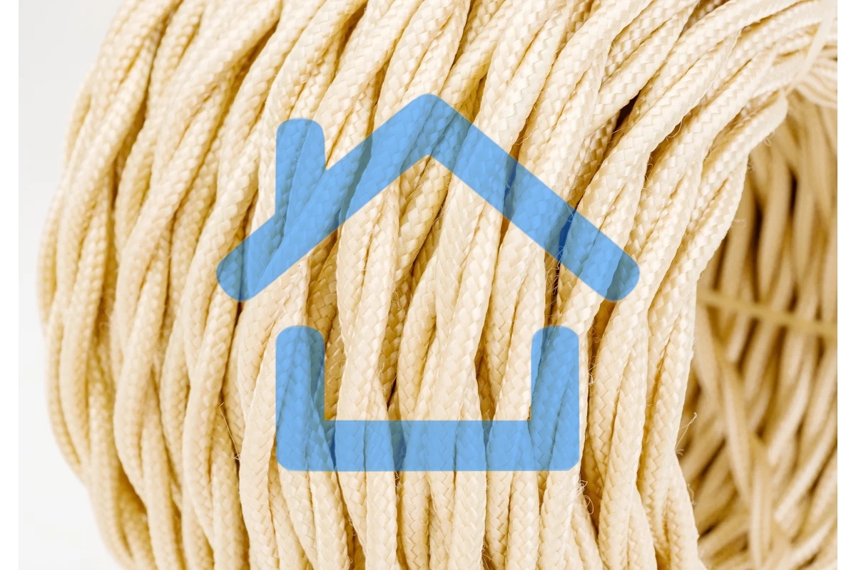 Провод ретро Bironi B1-424-719-50 2х1.5 матовый, песочное золото (уп. 50 м)