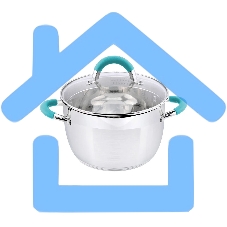 Кастрюля MALLONY BRAVO нержавеющая сталь, со стеклянной крышкой, 2,9 л, d-18