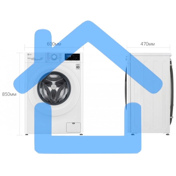 Стиральная машина LG F2V3PS6W белый, загрузка фронтальная 8 кг, 1200 об/мин., класс: A