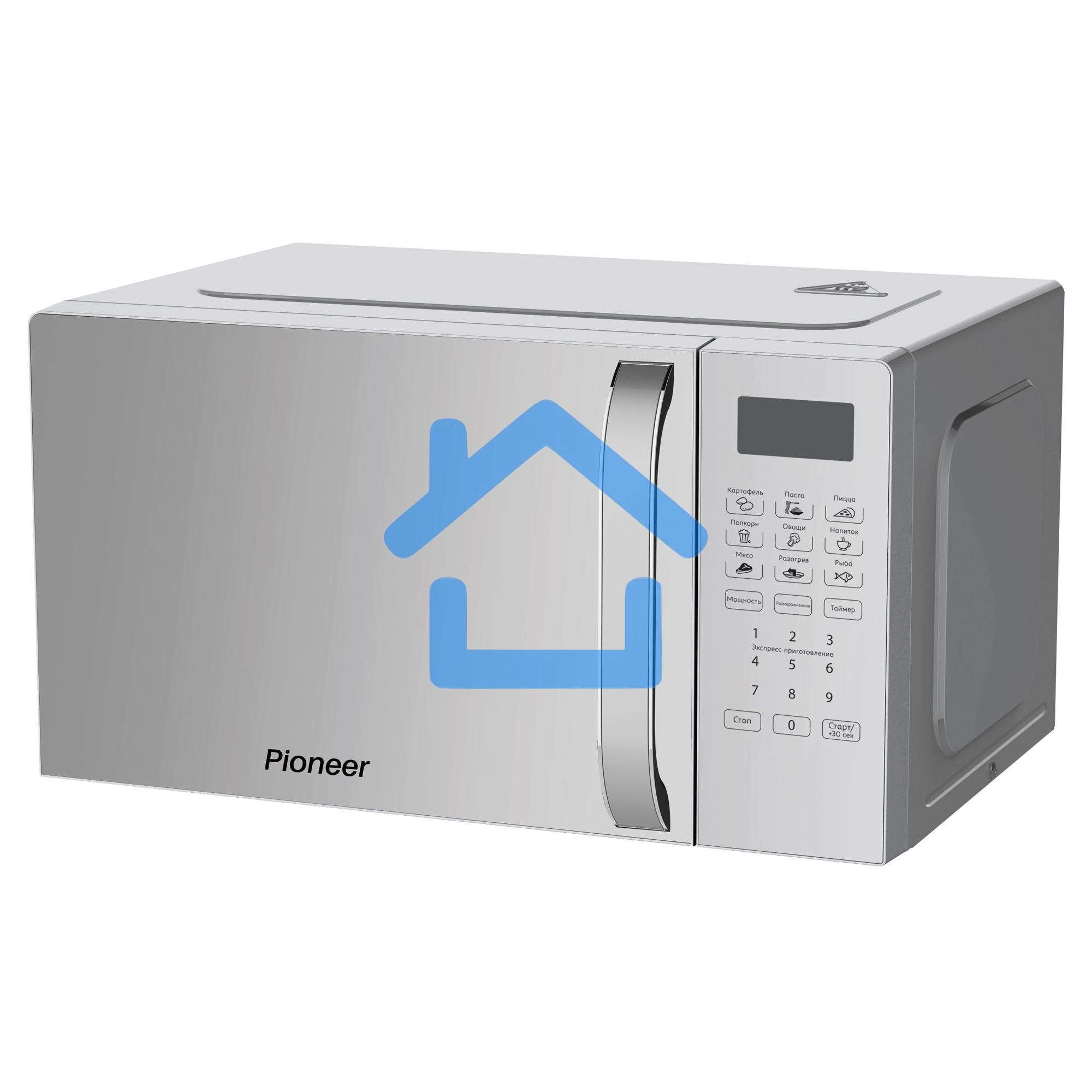 Микроволновая печь Pioneer MW255S серебристый, 20 л, 700 Вт, переключатели - сенсор
