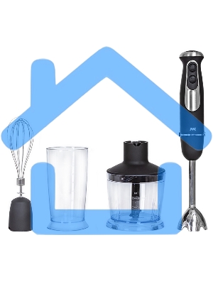 Блендер погружной JVC JK-HB5123 1200 Вт, черный с серебристым
