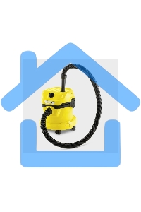 Строительный пылесос Karcher WD 2 Plus V-12/4/18 желтый, 1000 Вт, уборка сухая/сбор воды, пылесборник мешок/контейнер, 12 л