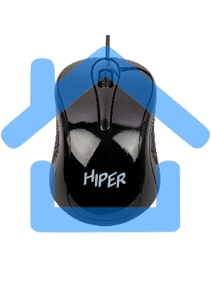 Мышь проводная HIPER HOM-031 черный, 1000 dpi, USB, кнопки - 3