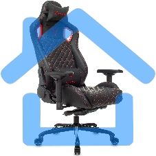 Кресло игровое Knight TITAN черный/красный ромбик эко.кожа с подголов. крестовина металл