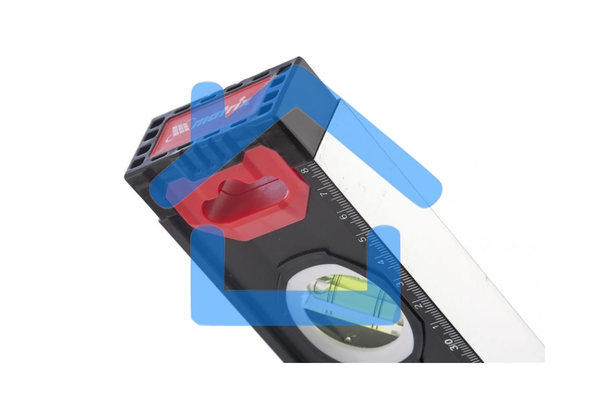 Уровень алюминиевый Matrix, усиленный, фрезерованный, 3 глазка, 2 комп. рукоятки, 1200 мм