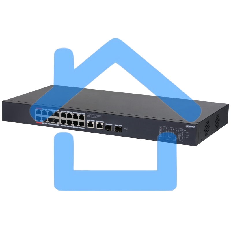 Коммутатор Dahua DH-CS4220-16GT-190 16x100Мбит/с 2x1Gbит/с 2xКомбо(1000BASE-T/SFP) управляемый