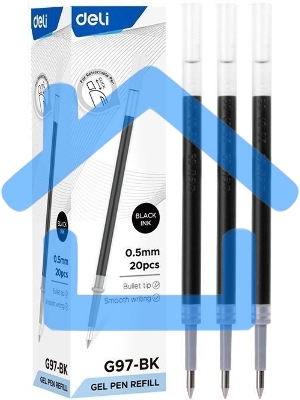 Стержень для гелевых ручек Deli EG97-BK 0.5мм, черный, блистер