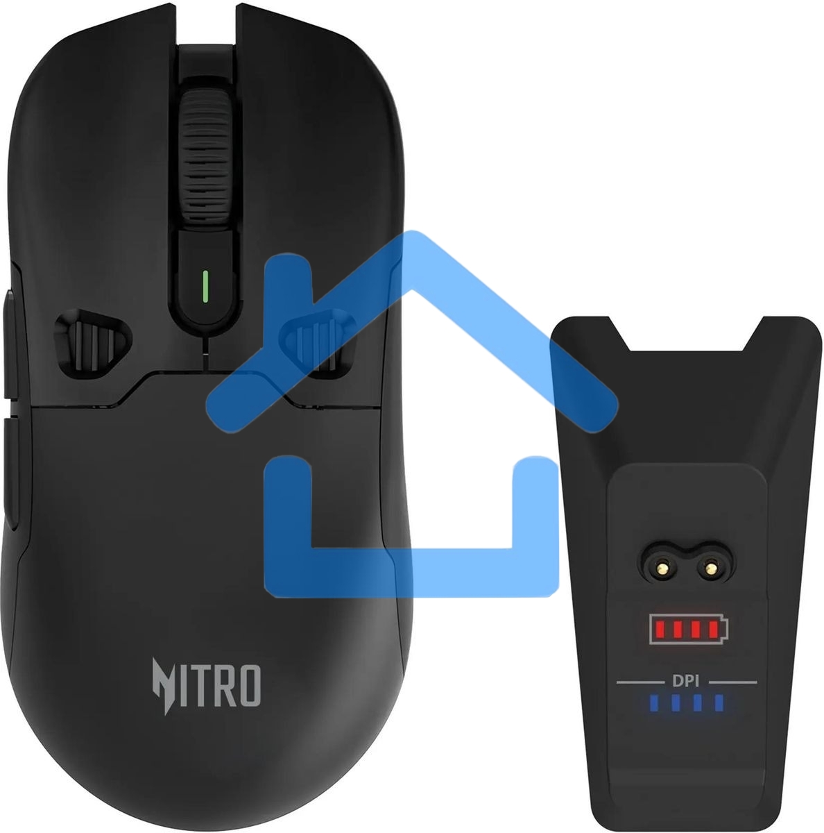 Мышь беспроводная Acer Nitro OMR404 черный, 6400 dpi, радиоканал, Bluetooth, USB, кнопки - 6