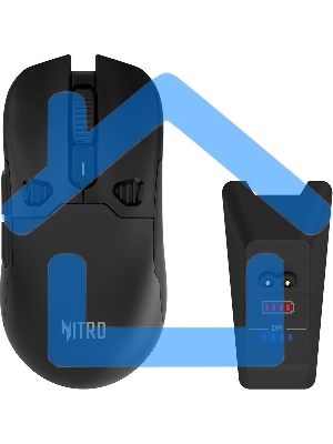 Мышь беспроводная Acer Nitro OMR404 черный, 6400 dpi, радиоканал, Bluetooth, USB, кнопки - 6