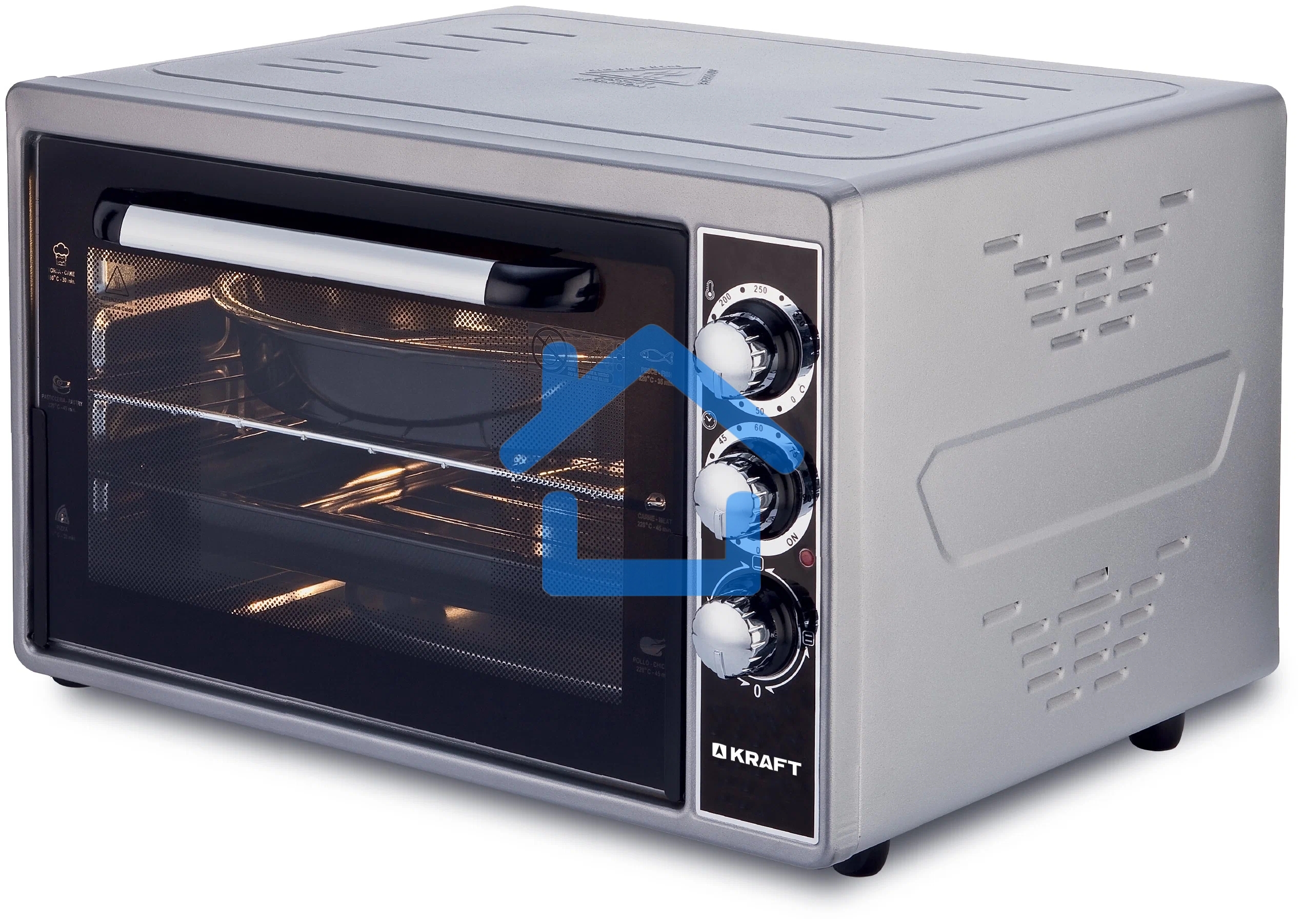 Мини-печь Kraft KF-MO 3200 GR (1 протвень+1 решетка)