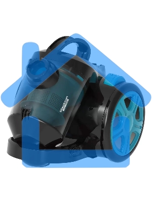 Пылесос Blackton Bt VC1802B черный/голубой, 350/1400 Вт, уборка сухая, пылесборник контейнер 2 л