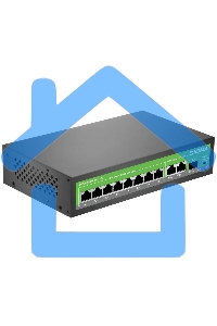 Коммутатор Digma DSP208G-2G-1S-T120 (L2) 10x1Gbит/с 1SFP 8PoE 8PoE+ 120W неуправляемый