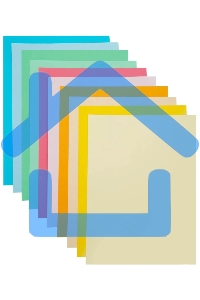 Бумага цветная Silwerhof ассорти тонир. 10л. 10цв. A4 Умная черепаха 80г/м2 1диз. папка