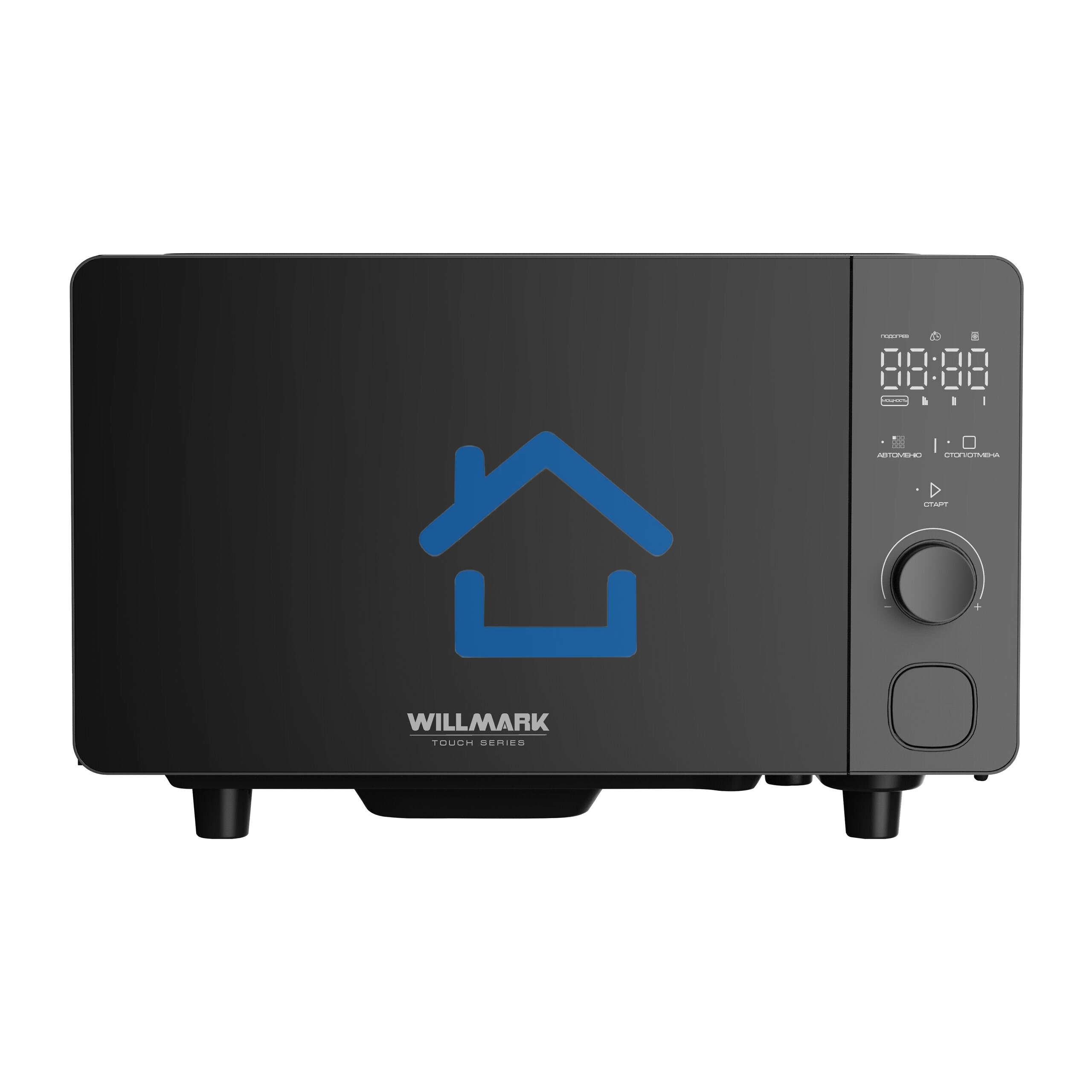 Микроволновая печь Willmark WMO-206SG графитовый, 20 л, 700 Вт, переключатели - поворотный механизм/сенсор