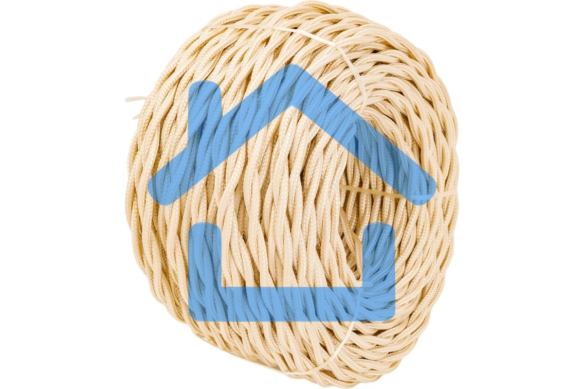 Провод ретро Bironi B1-424-719-50 2х1.5 матовый, песочное золото (уп. 50 м)