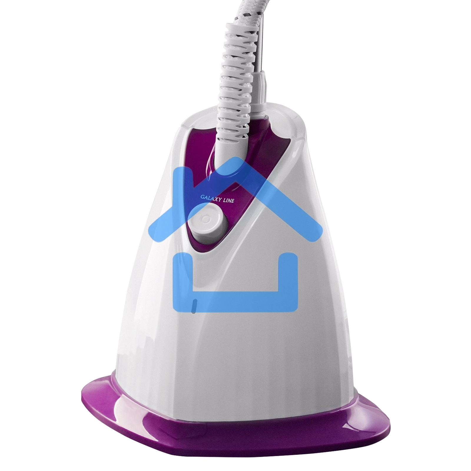 Отпариватель Galaxy Line GL 6211, белый с фиолетовым, стационарный, 2000 Вт, объем контейнера для воды 1,7 л, 3 режима отпаривания