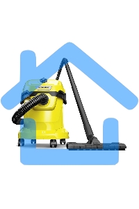 Строительный пылесос Karcher WD 2 Plus V-12/4/18 желтый, 1000 Вт, уборка сухая/сбор воды, пылесборник мешок/контейнер, 12 л