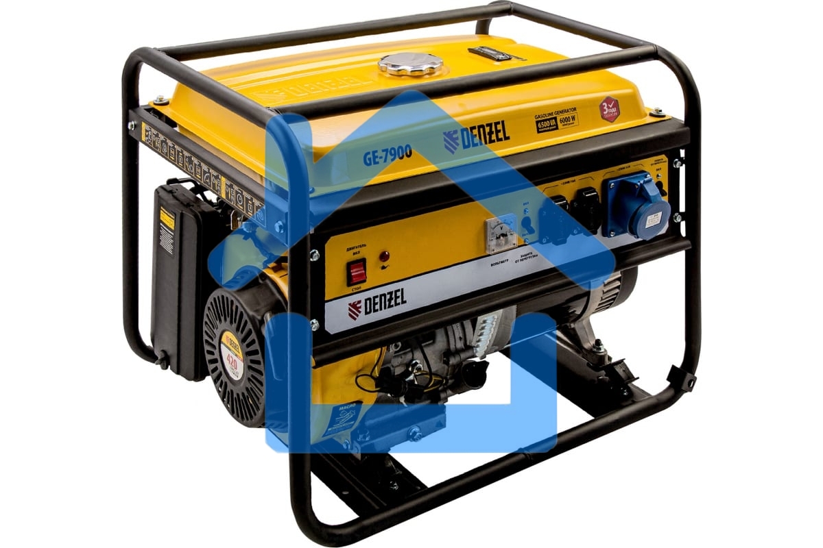 Электрогенератор бензиновый Denzel GE 7900, 6.5 кВт, 97 дБ, 74 кг