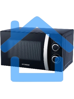 Микроволновая печь Hyundai HYM-M2055 черный/серебристый, 20 л, 700 Вт, переключатели - поворотный механизм