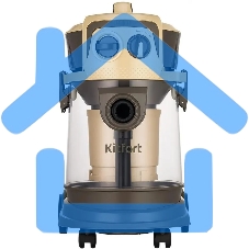 Пылесос Kitfort КТ-5192 золотистый/черный, 1000 Вт, уборка сухая/сбор жидкости, пылесборник контейнер/аквафильтр, 15 л