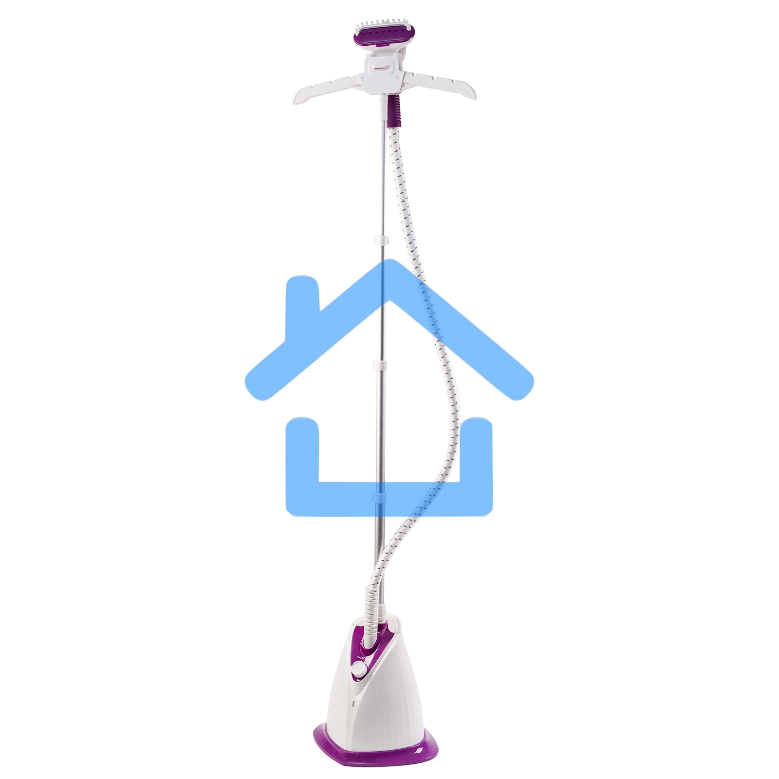 Отпариватель Galaxy Line GL 6211, белый с фиолетовым, стационарный, 2000 Вт, объем контейнера для воды 1,7 л, 3 режима отпаривания