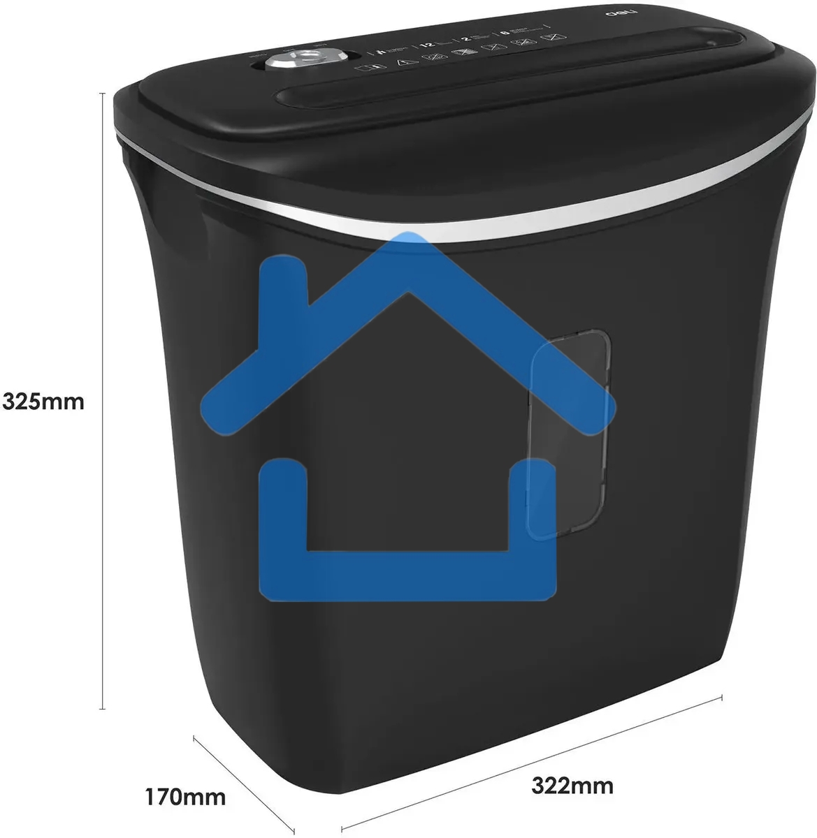 Шредер Deli E9945 черный (секр.P-4) фрагменты 6лист. 12лтр. скобы пл.карты