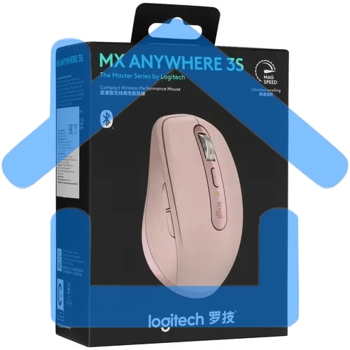 Мышь беспроводная/проводная Logitech MX Anywhere 3S розовый, 8000 dpi, радиоканал, Bluetooth, USB, кнопки - 6
