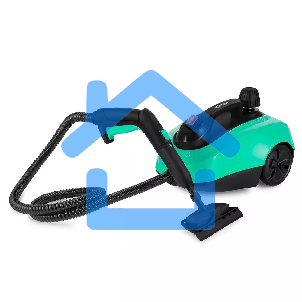 Пароочиститель напольный Kitfort КТ-9137-2 1800Вт черный/бирюзовый