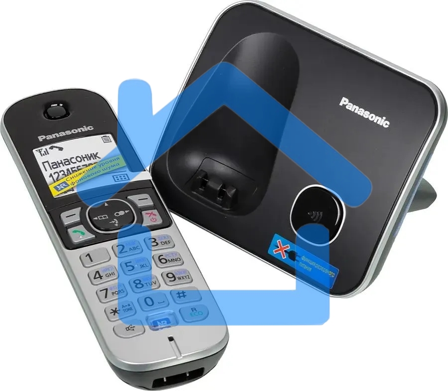 Телефон беспроводной (DECT) Panasonic KX-TG6811RUB черный Беспроводной DECT,40 мелодий,телефонный справочник 120 зап.