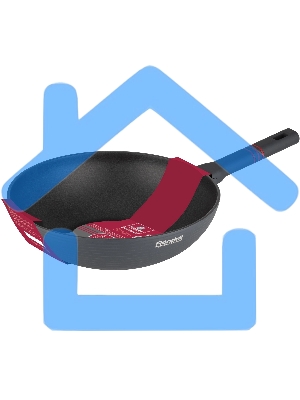 Сковорода ВОК (WOK) Rondell Stripes RDA-1618 круглая 28см покрытие: Xylan Plus ручка несъемная (без крышки) серый