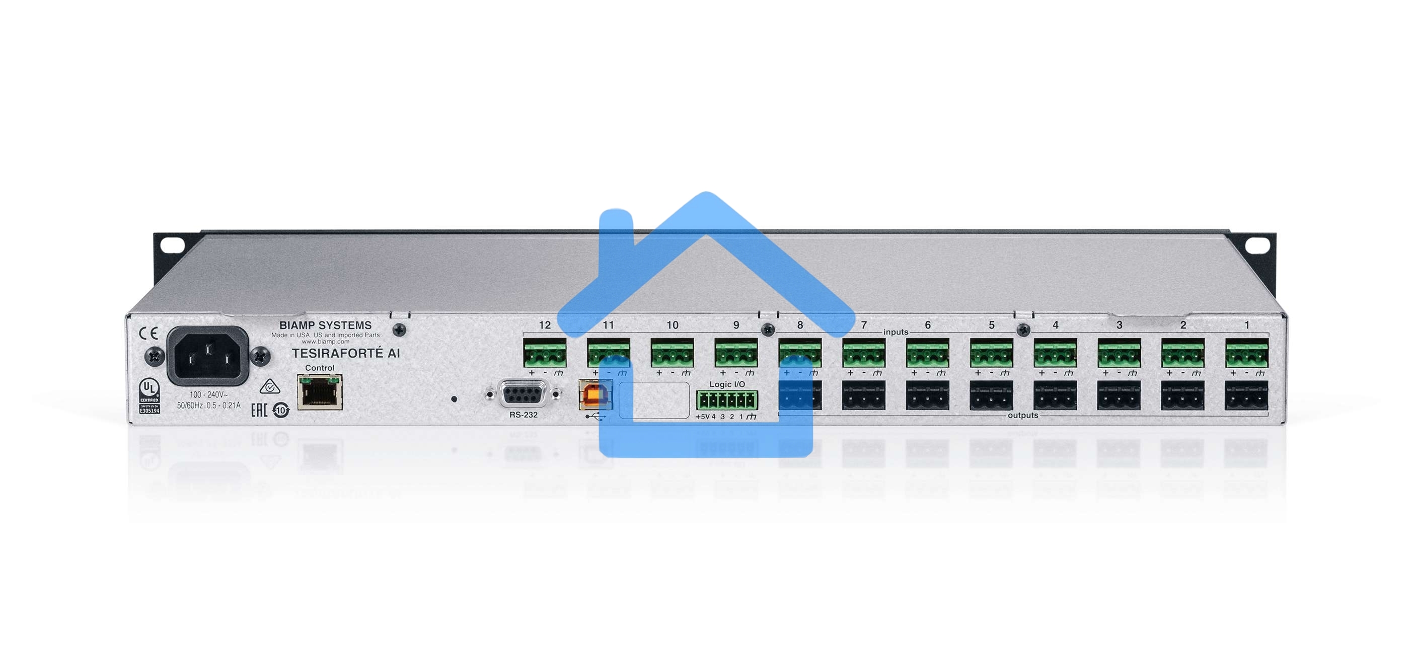 Аудиопроцессор Biamp TesiraFORTE AI цифровой 12-входов 8-выходов 8каналов звука по USB