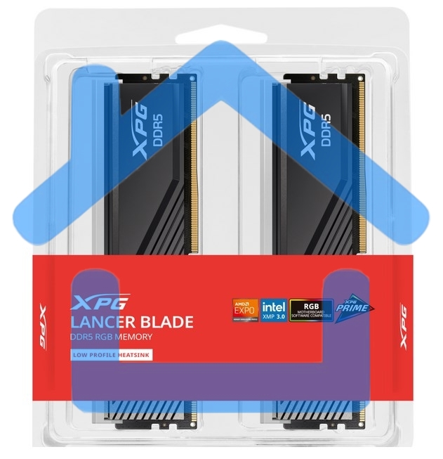 Оперативная память XPG Lancer Blade, DDR5, 32Gb (2x16Gb), 6000MHz, CL30, DIMM, с радиаторами, RGB, черный