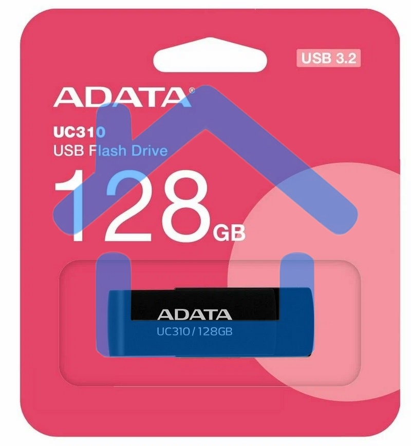 Флешка USB ADATA UC310 (UC310-128G-RBK), 128 Gb, USB 3.2 Gen 1, R/W 100/30, черный