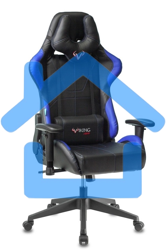 Кресло игровое Бюрократ VIKING 5 AERO BLUE черный/синий искусственная кожа