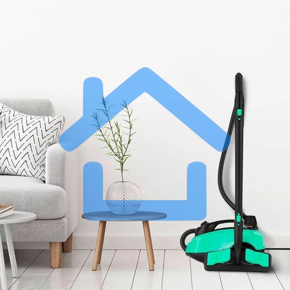 Пароочиститель напольный Kitfort КТ-9137-2 1800Вт черный/бирюзовый