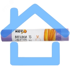 Мешки для мусора Рыжий кот 35л (15шт./рул) с завязками, ПНД, фиолетовый, 18 мкм