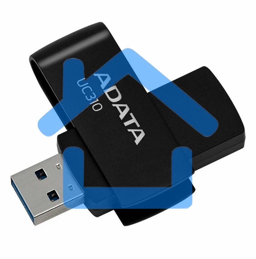 Флешка USB ADATA UC310 (UC310-128G-RBK), 128 Gb, USB 3.2 Gen 1, R/W 100/30, черный