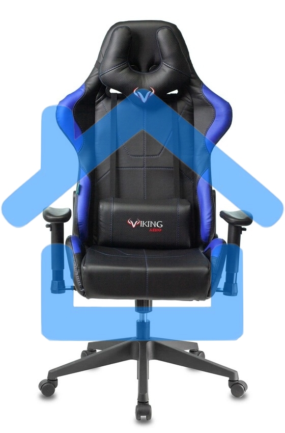 Кресло игровое Бюрократ VIKING 5 AERO BLUE черный/синий искусственная кожа