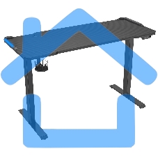 Стол Cactus CS-EDL-GBK столешница МДФ черный, каркас черный