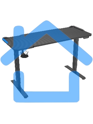 Стол Cactus CS-EDL-GBK столешница МДФ черный, каркас черный