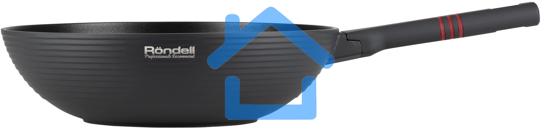 Сковорода ВОК (WOK) Rondell Stripes RDA-1618 круглая 28см покрытие: Xylan Plus ручка несъемная (без крышки) серый