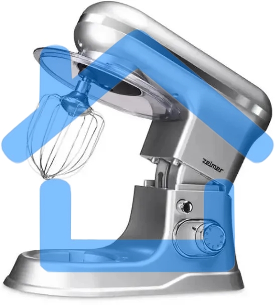 Миксер планетарный ZELMER ZKR1360 серебристый, 1200 Вт