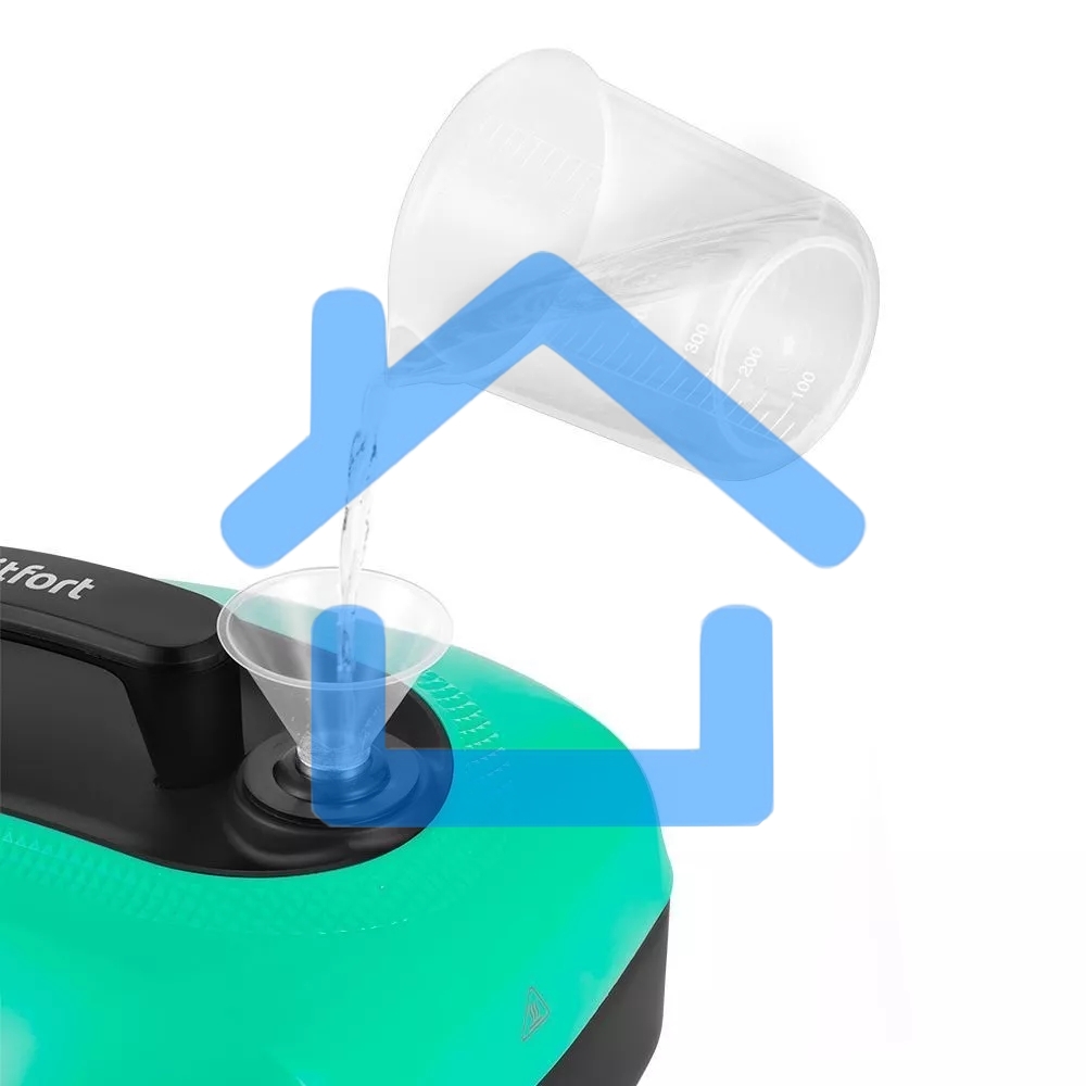 Пароочиститель напольный Kitfort КТ-9137-2 1800Вт черный/бирюзовый