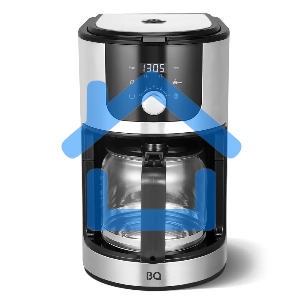 Кофеварка капельная со встроенной кофемолкой BQ CM1010 черный-стальной, исп. кофе - зерновой/молотый, 1.2 л, 1050 Вт.