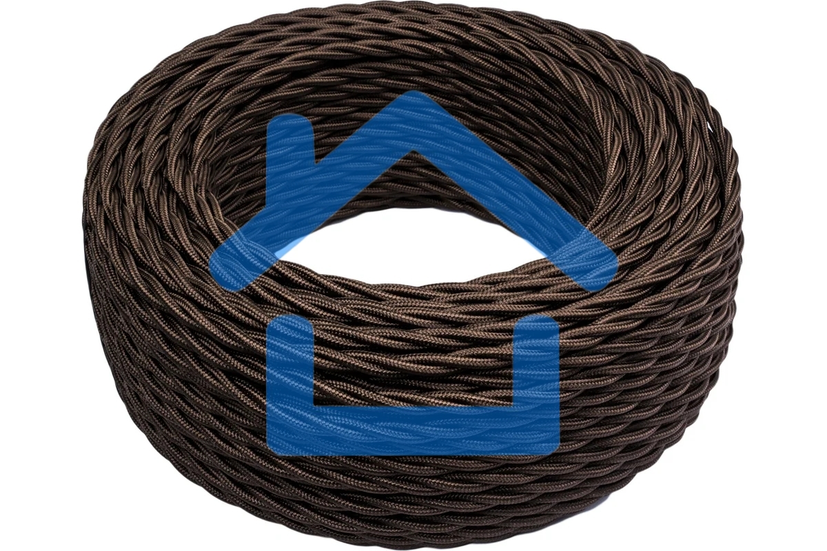 Провод ретро Bironi B1-424-72-50 2х1.5 матовый коричневый (уп. 50 м)