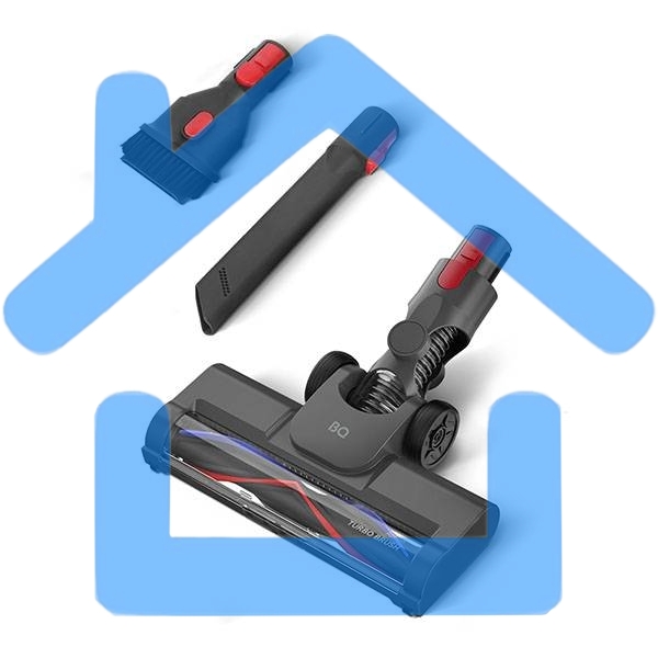 Пылесос вертикальный/ручной BQ VC0801H серый, питание от аккумулятора, 50 Вт, уборка сухая, пылесборник 0.6 л, работа от АКБ max 40 мин.