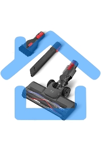 Пылесос вертикальный/ручной BQ VC0801H серый, питание от аккумулятора, 50 Вт, уборка сухая, пылесборник 0.6 л, работа от АКБ max 40 мин.