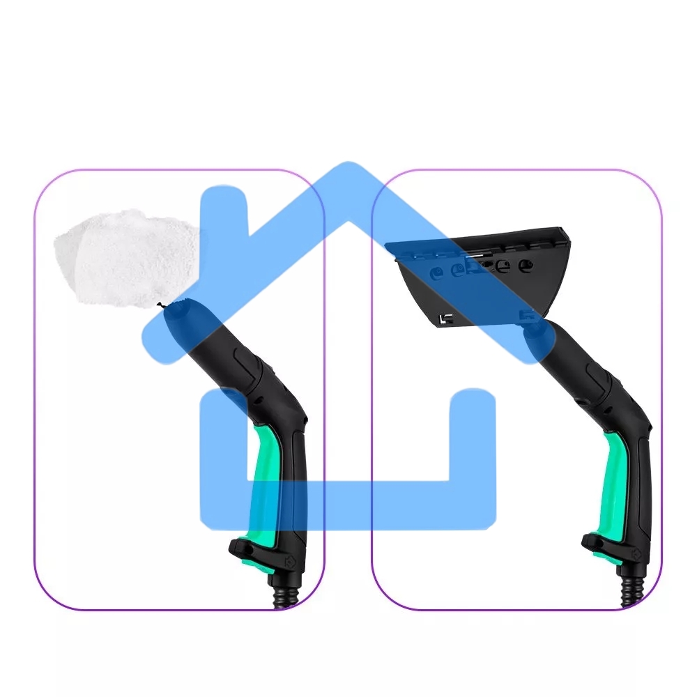 Пароочиститель напольный Kitfort КТ-9137-2 1800Вт черный/бирюзовый