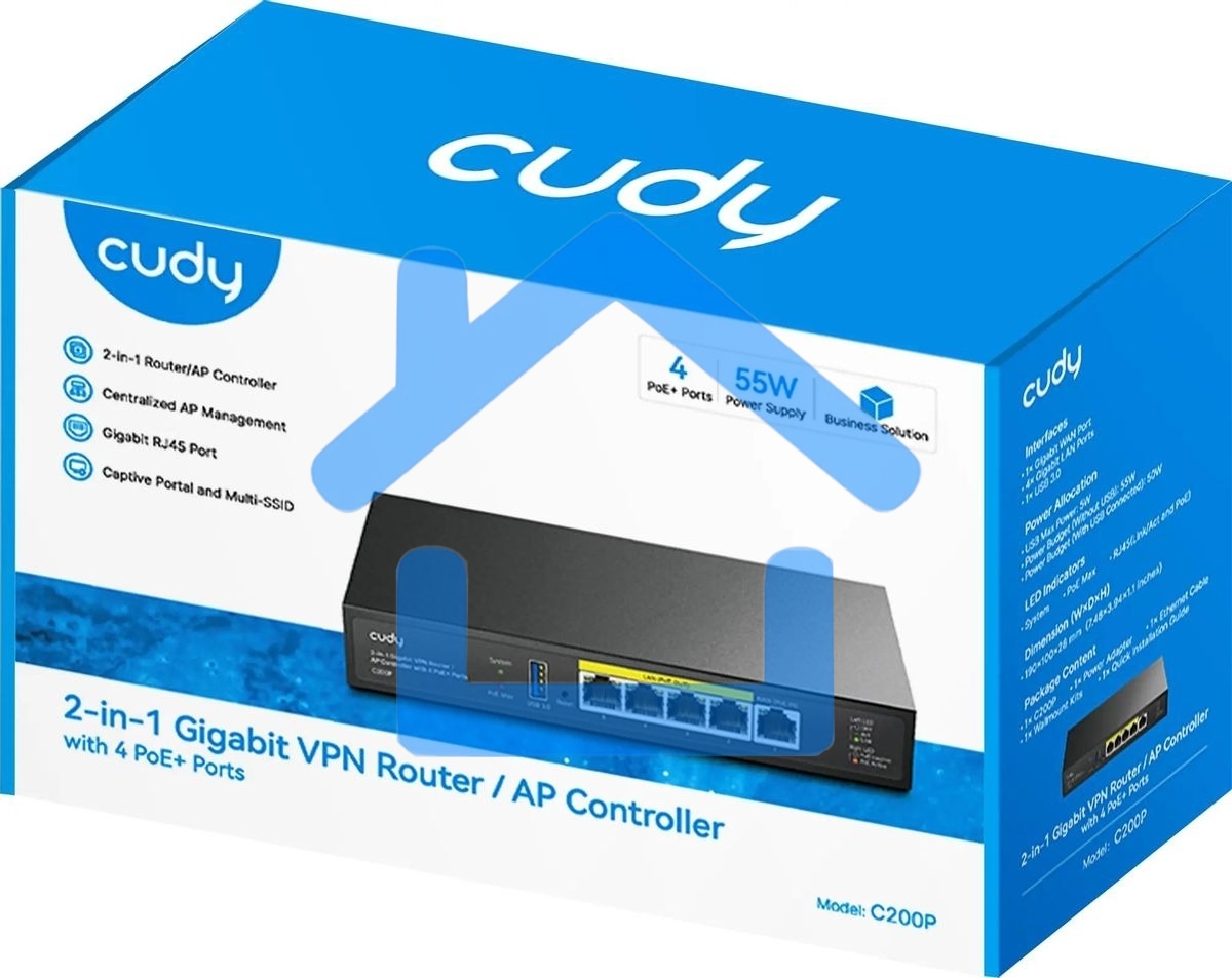 Контроллер Cudy C200P 10/100/1000BASE-TX