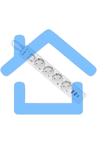 Удлинитель с сетевым фильтром Defender DFS 141, белый, 4розетки, USB+TypeC, 1.5 м.